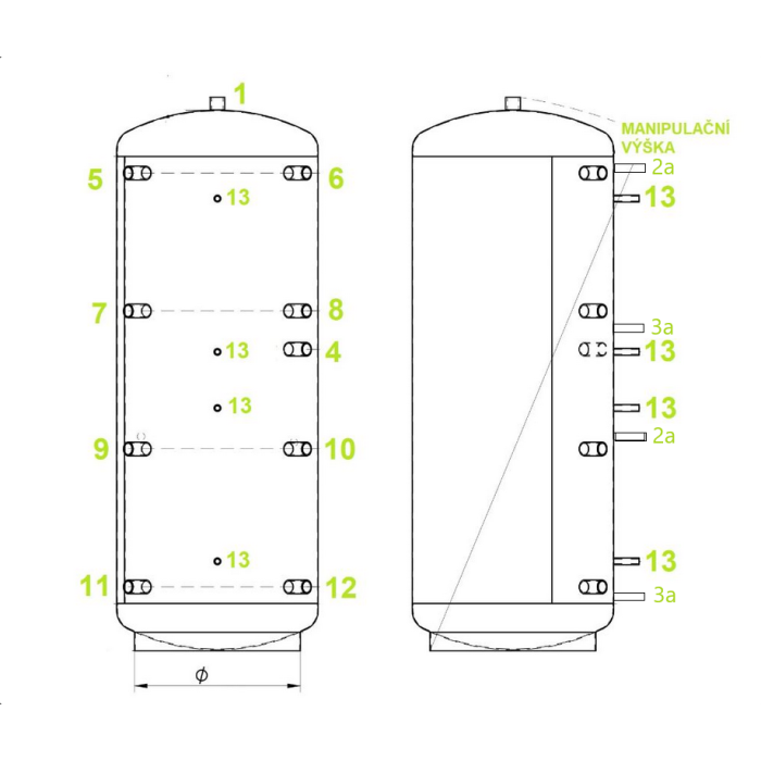 Akumulační nádrž 1000l KXT2, d790